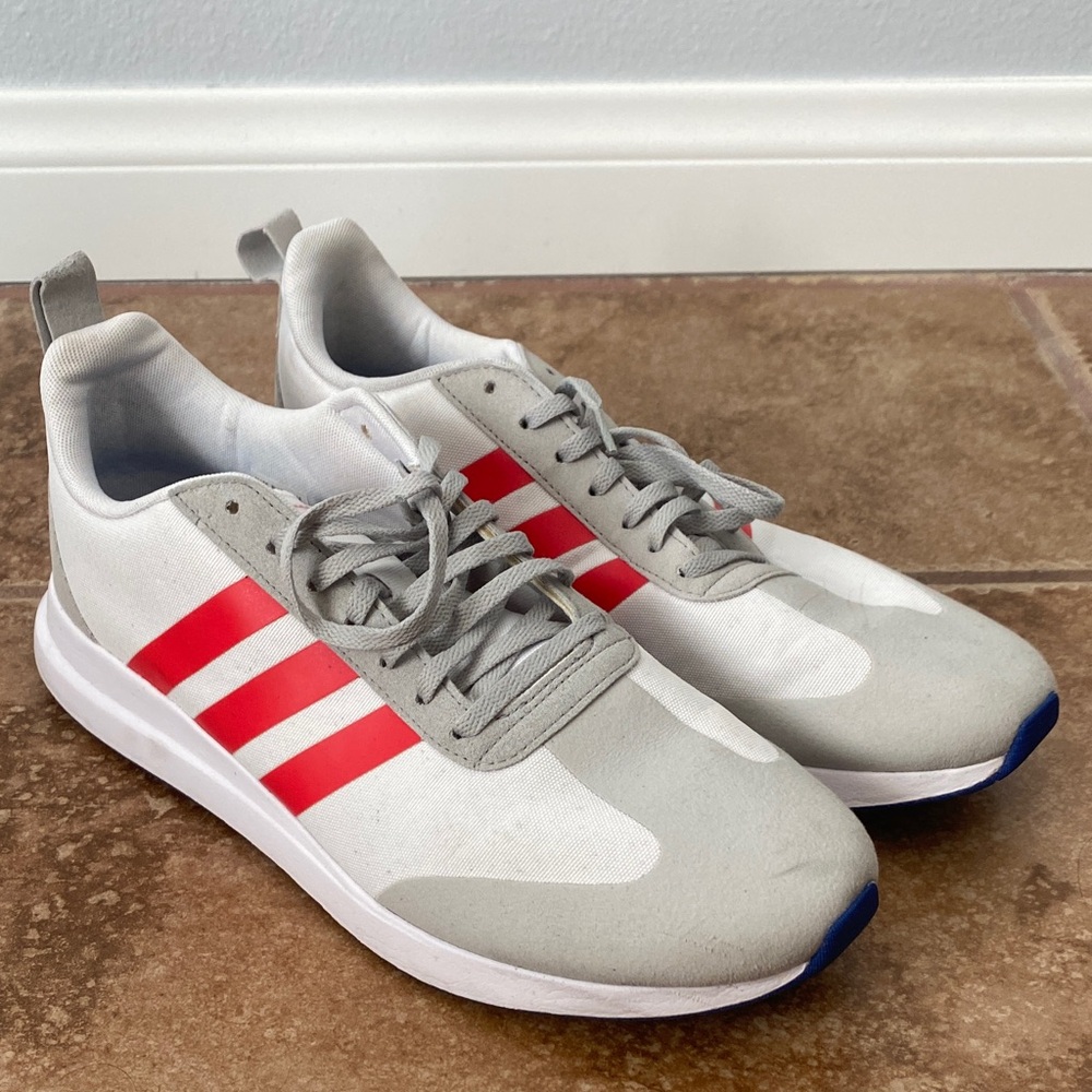 Adidas White and Red Athletic Shoes